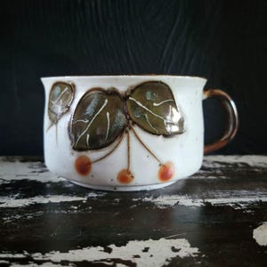 Vintage Otagiri Bittersweet Pattern Ceramic Soup Mug With Handle MCM Stoneware