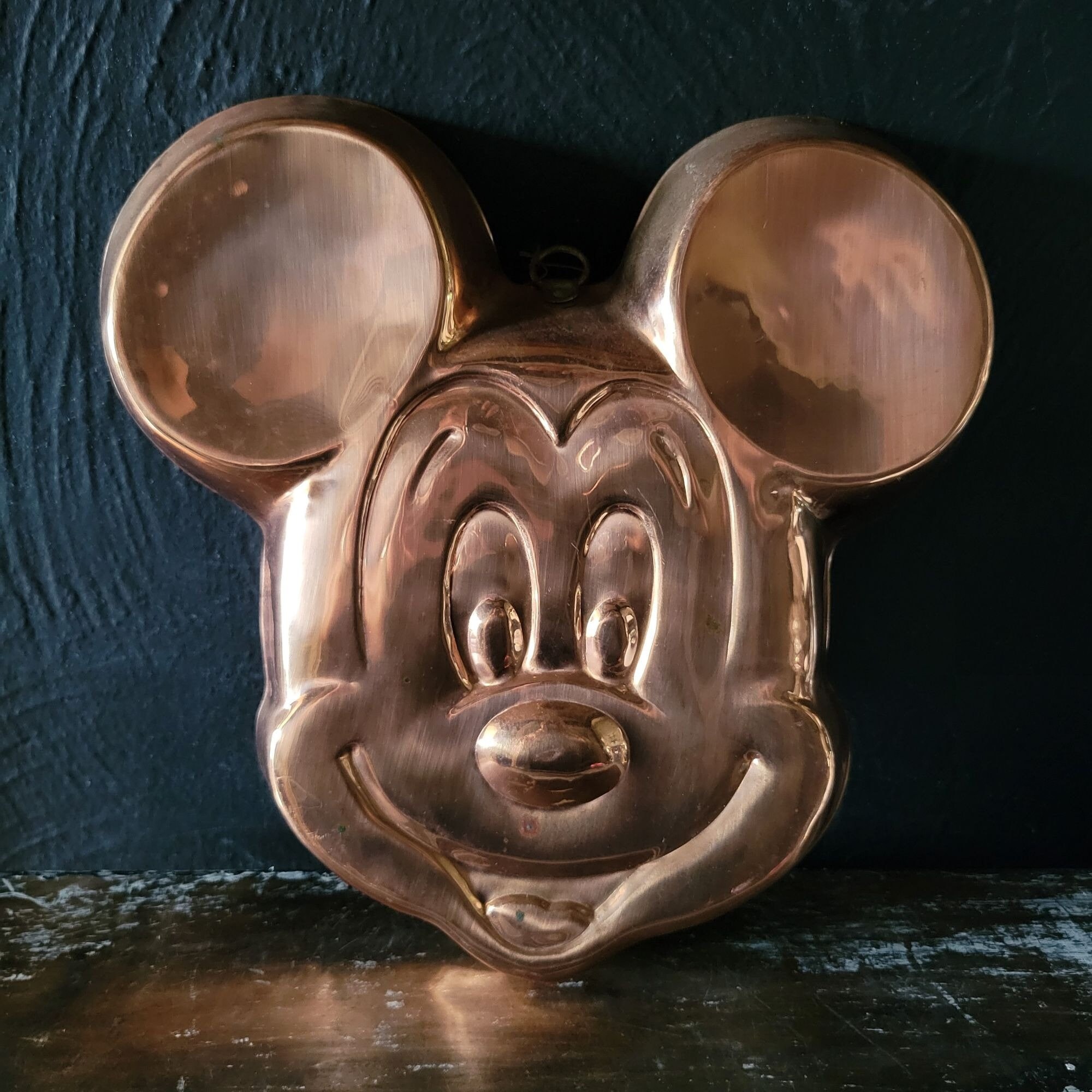 Vtg Mickey Mouse Copper Solid Copperware Cake Jello Mold Vtg