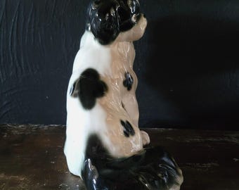 大型ヴィンテージ狆陶器製犬置物（ドイツ製、白黒） - Etsy 日本