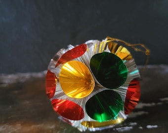 Vintage Christmas Atomic Foil Ornament, Vintage Christmas Ornament