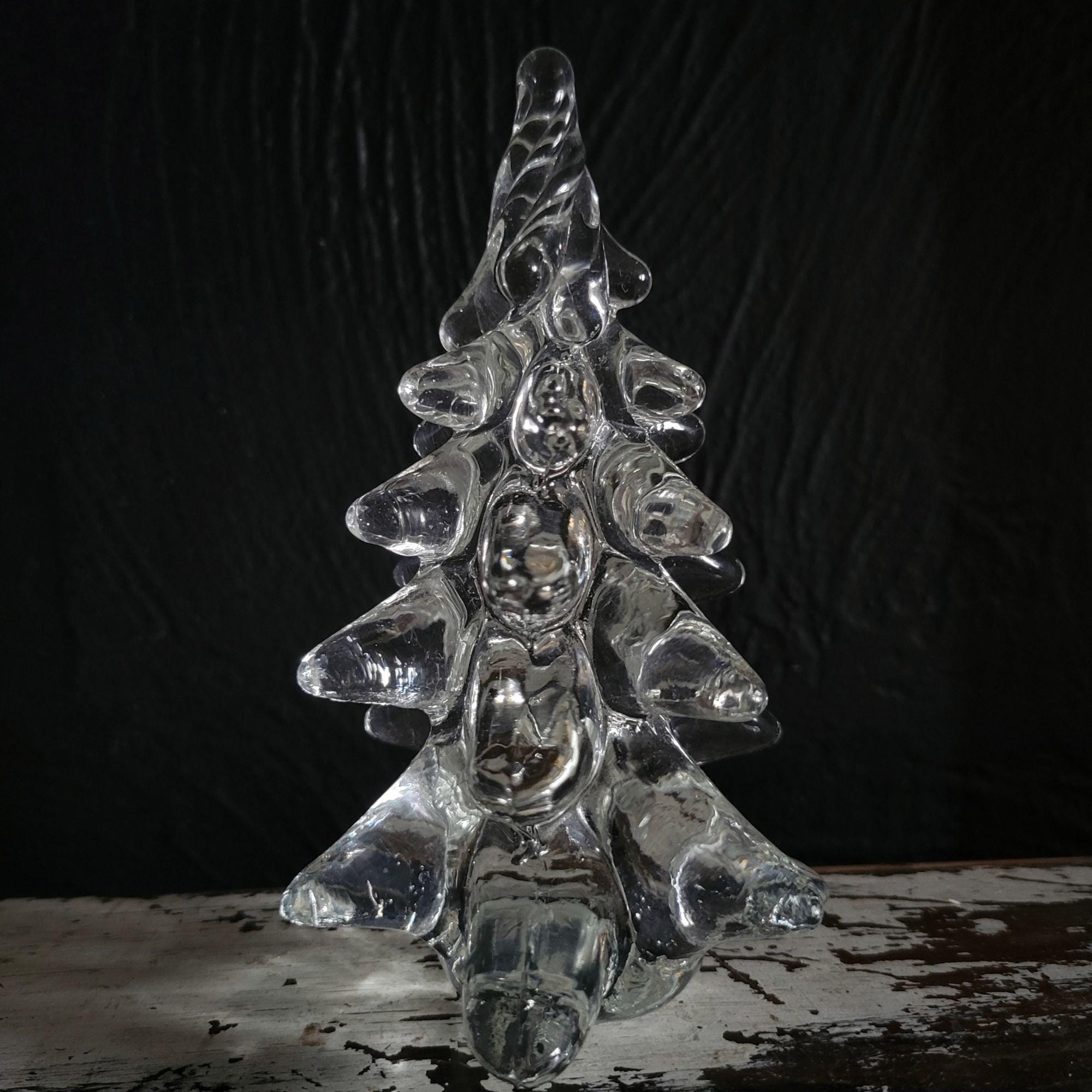 Vintage Glass Christmas Tree Clear Glass Christmas Tree Twisted
