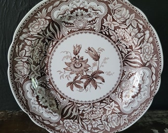 vintage Assiette plate « Floral » de la collection Georgian de la Spode Archive, marron