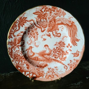 Royal Crown Derby Red Aves Muster Salatteller 21 cm, Vogel Teller