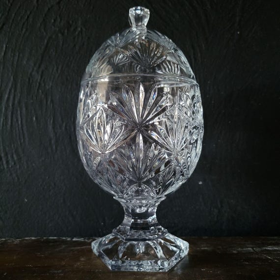 Vintage Cristal D'arques France Durand Candy Dish Covered Egg
