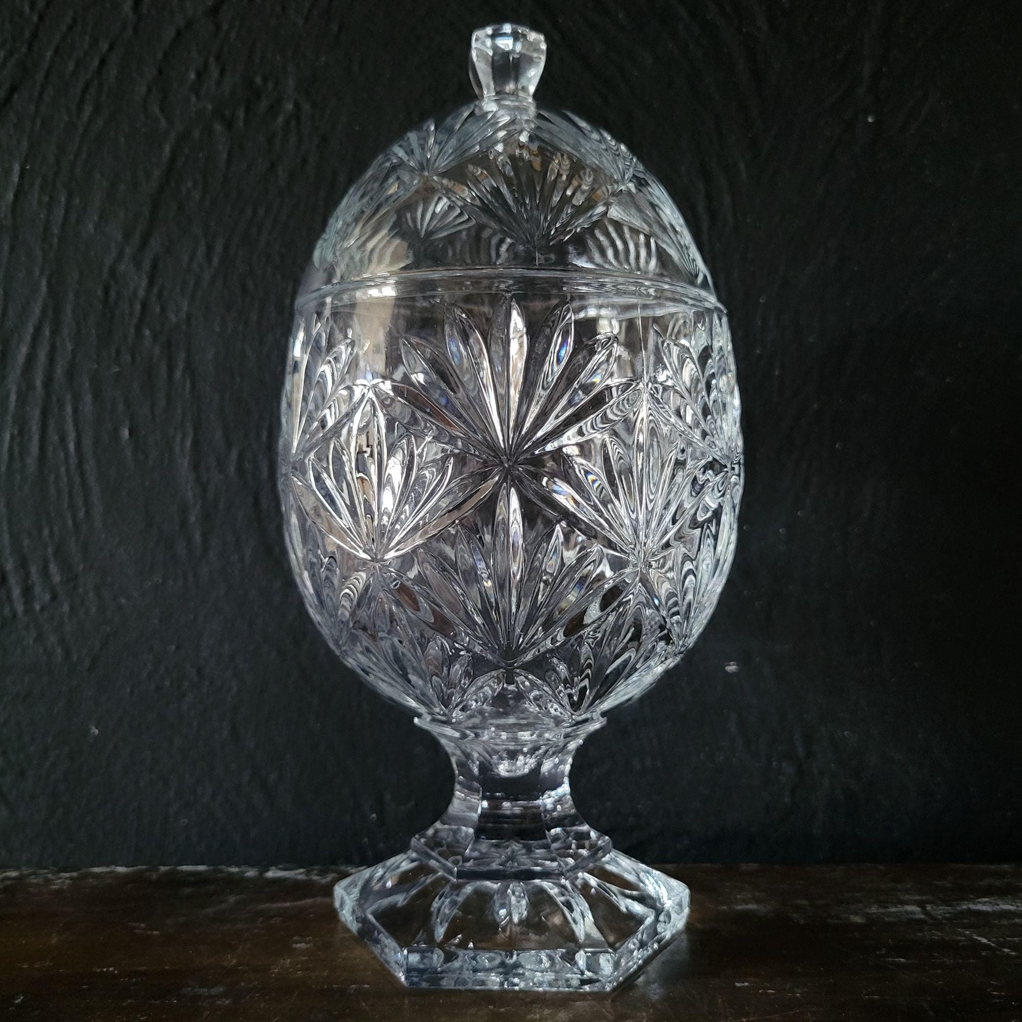Vintage Cristal D'arques France Durand Candy Dish Covered Egg
