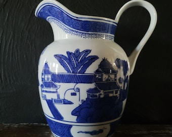 Two's Company "The Canton Collection" Pitcher, Blue and White Chinoiserie Jug