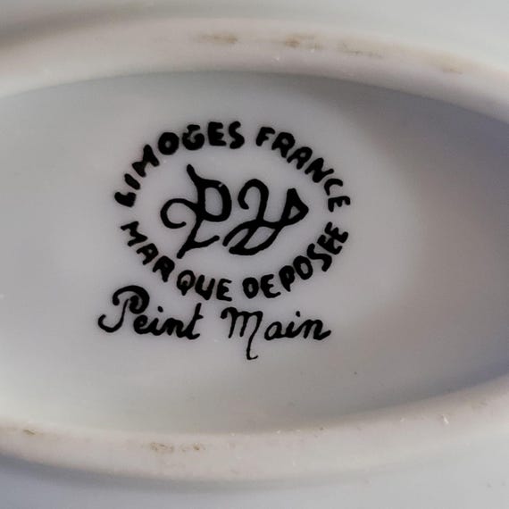 Vintage Limoges France Peint Main Porcelain Tureen Shape Box With