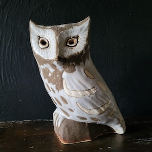 Vintage Andersen Design Maine Studio Pottery Screech Owl 7" Sculpture Figurine