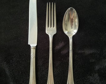 Antique Wallace Luxor Silver Plate Flatware Set, Art Nouveau, 34
