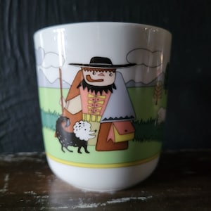Tazza vintage Arzberg per bambini con sole di pecore pastore