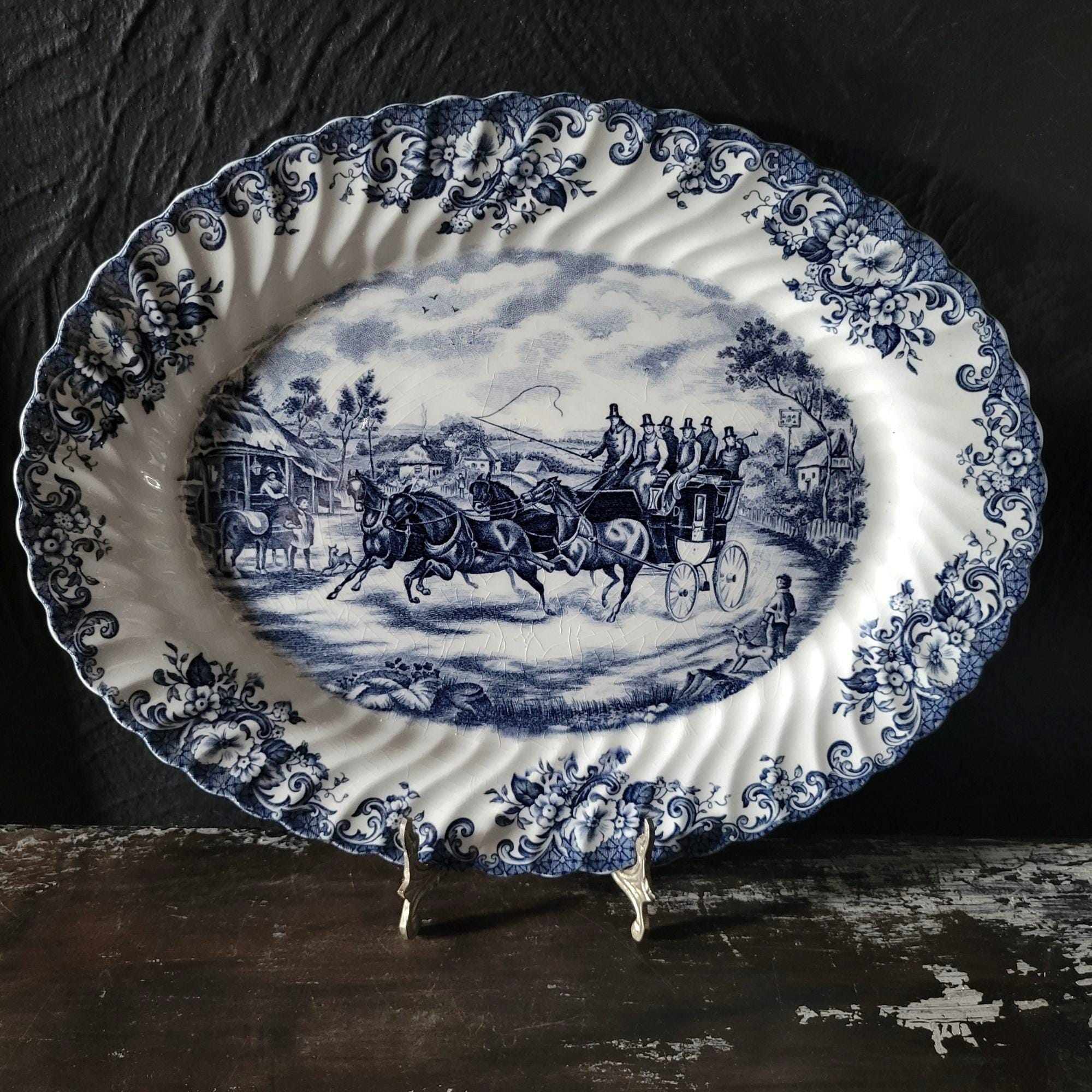 Johnson Brothers Coaching Scenes 楕円皿　ボウル Johnson Bros Coaching Scenes Ironstone 14
