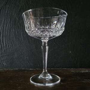 Vintage Anchor Hocking &quot;Legacy&quot; Champagne Coupe Glass w/  Diamond Cut Stemware