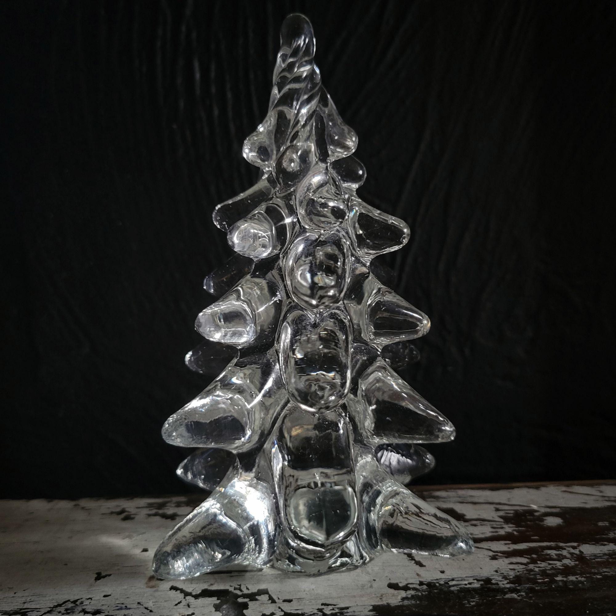 Vintage Glass Christmas Tree Clear Glass Christmas Tree Twisted