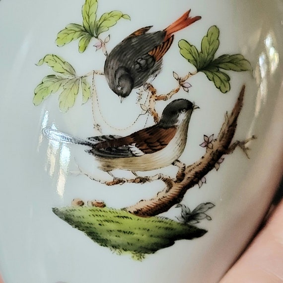 ヘレンド　鳥　陶器置物 ヘレンドの陶器製 鳥の置物 約5cm ハンガリー HEREND(ヘレンド