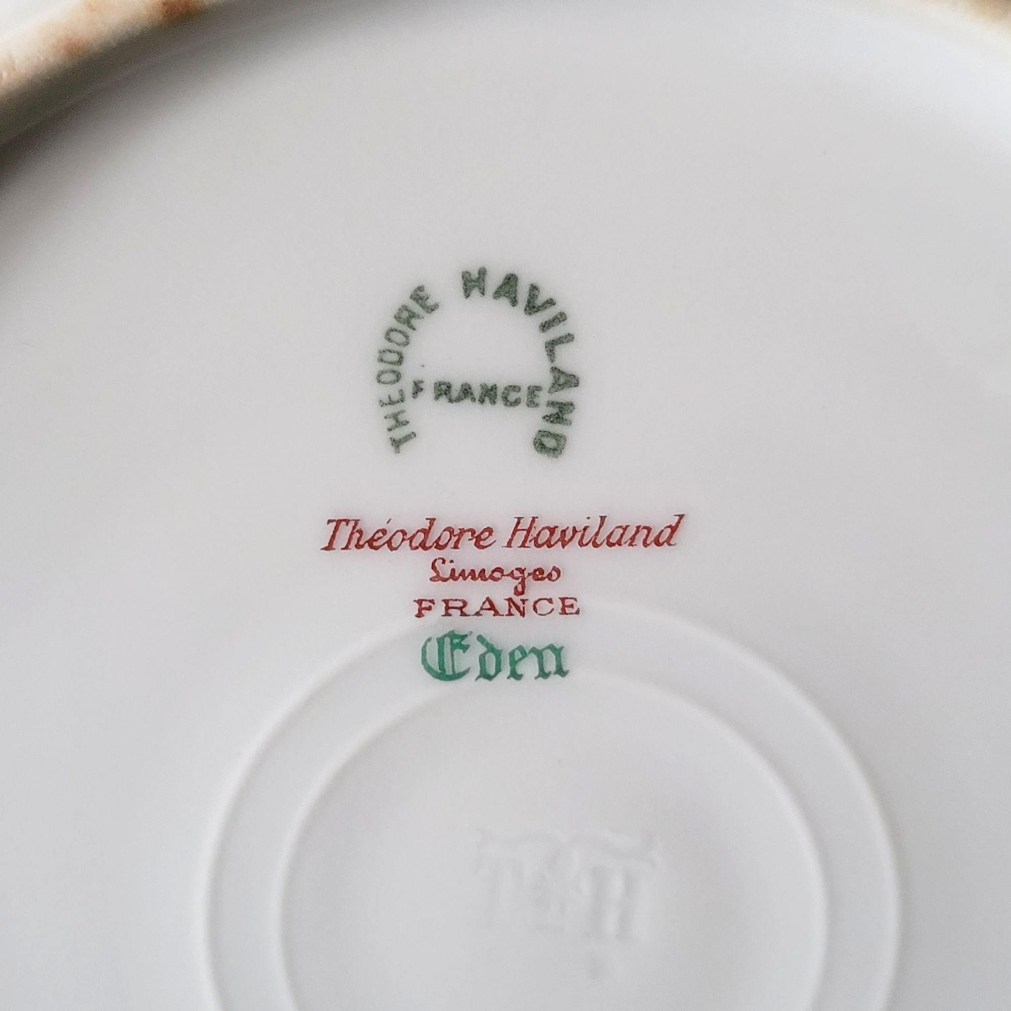 Antique Theodore Haviland Limoges Salad Plate, Eden Pattern, Bird