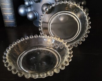 Vintage Set von 2 kleinen Kerzenschälchen 4" / Qualle Geschirr / Dessertschalen