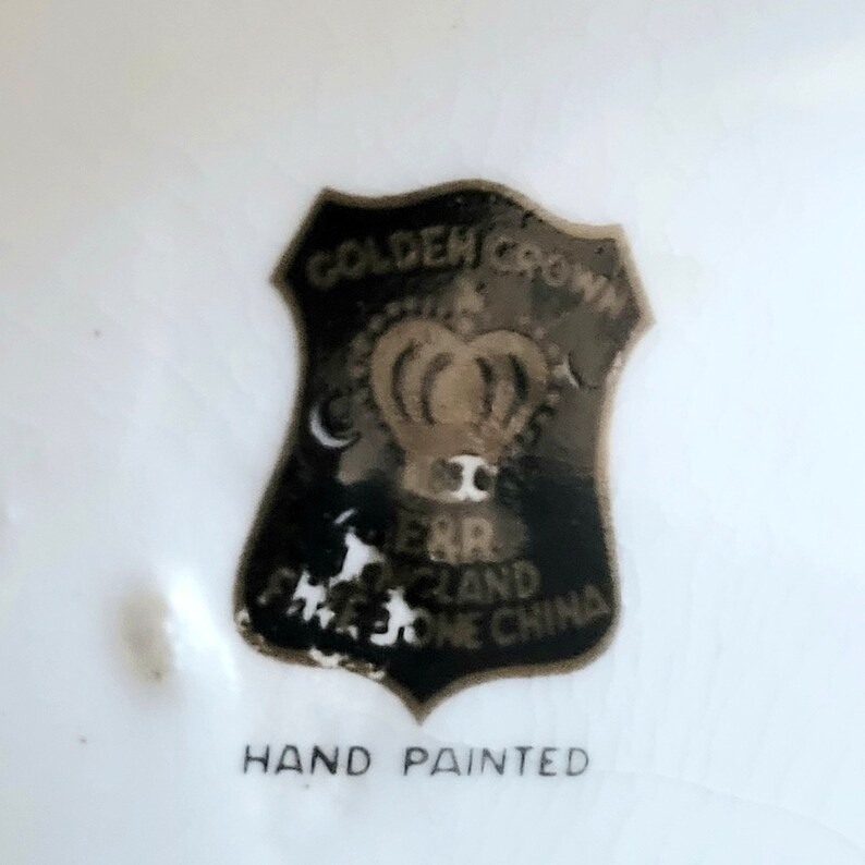 Vintage Golden Crown E&R Fine Bone China Carnations in Basket Etsy