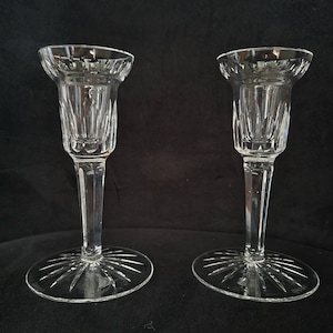 Vintage Pair of Waterford Crystal Candle Holders Carina Eileen Pattern