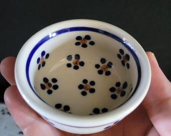 Small Polish Pottery Bowl 2.75" "Petite Floral" Pattern By Manufaktura