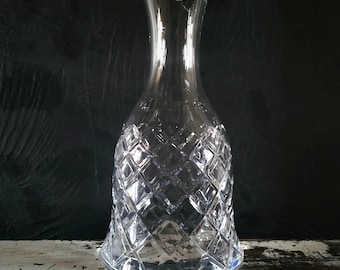 Wedgwood Crystal Carafe With Diamond Pattern & Scalloped Spout Vintage Barware