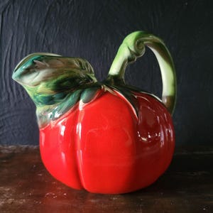 Vintage Ancora Italy handbemalter Tomatenkrug, Gemüseformkrug