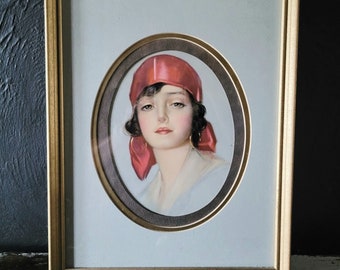 Framed &quot;A Romany Lass&quot; Print by Z. P. Nickolaki in 1900s, Vintage Fashion Print