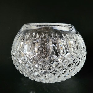 Vtg Cut Crystal Small Rose Bowl / Votive Holder Made Expressly for Lord & Taylor