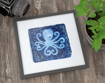 8 van Hearts |  9 "x 9" Octopus benen die harten maken |  Octopus Kunst aan de Muur |  Geweldige badkamer of kinderkamer Art |  Giclée Fine Art Print