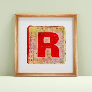 Letter R  |  Letter R Artwork  |  Upper Case Letter R Wall Print |  Red Letter R  | High-Quality Giclée Print