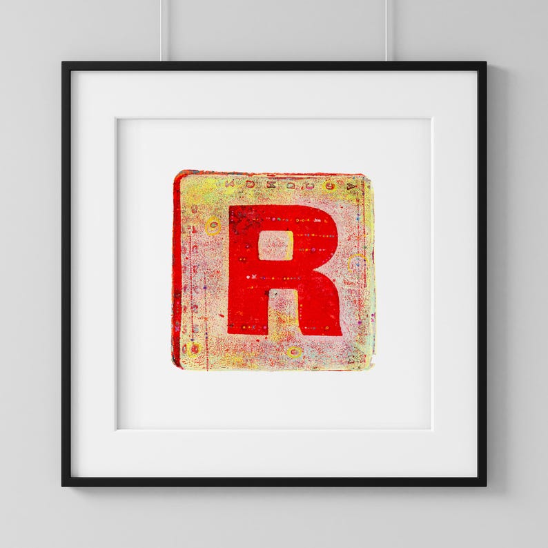 Letter R | Letter R Artwork | Upper Case Letter R Wall Print | Red ...