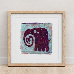 Elephant with Heart Trunk – Safari Nursery Wall Art, Kids Room Decor, Cute Animal Illustration, Zoo animals, Animal Wall Print