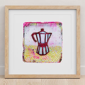 Bialetti Moka Artwork |  Italian coffee maker  |  Bialetti pop art |  espresso print  |  abstract trendy kitchen print |  Giclée Art Print