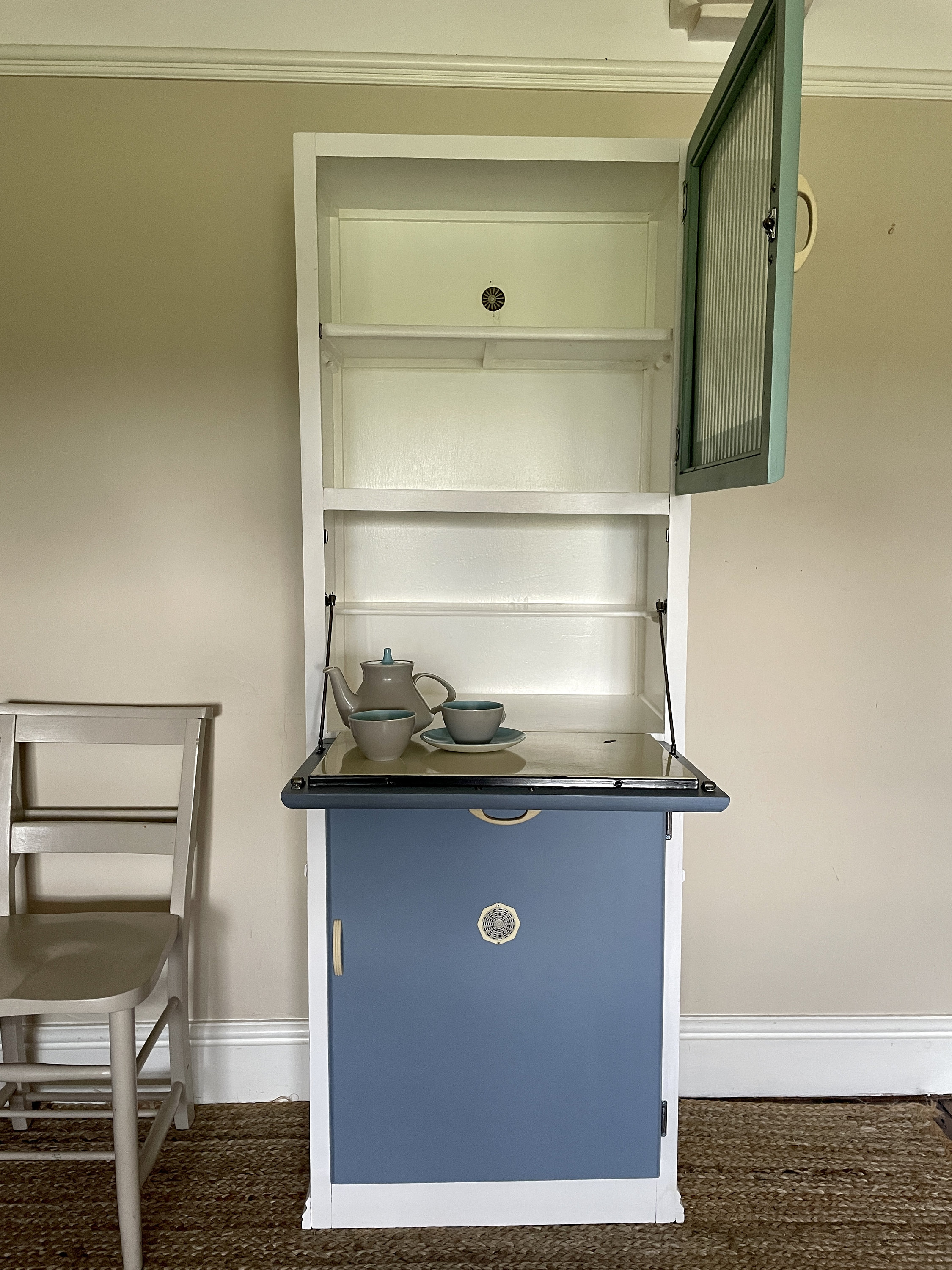 1950s Vintage Kitchen Larder Unit/cabinet/cupboard Painted Aqua, White and Sky Blue - Etsy UK