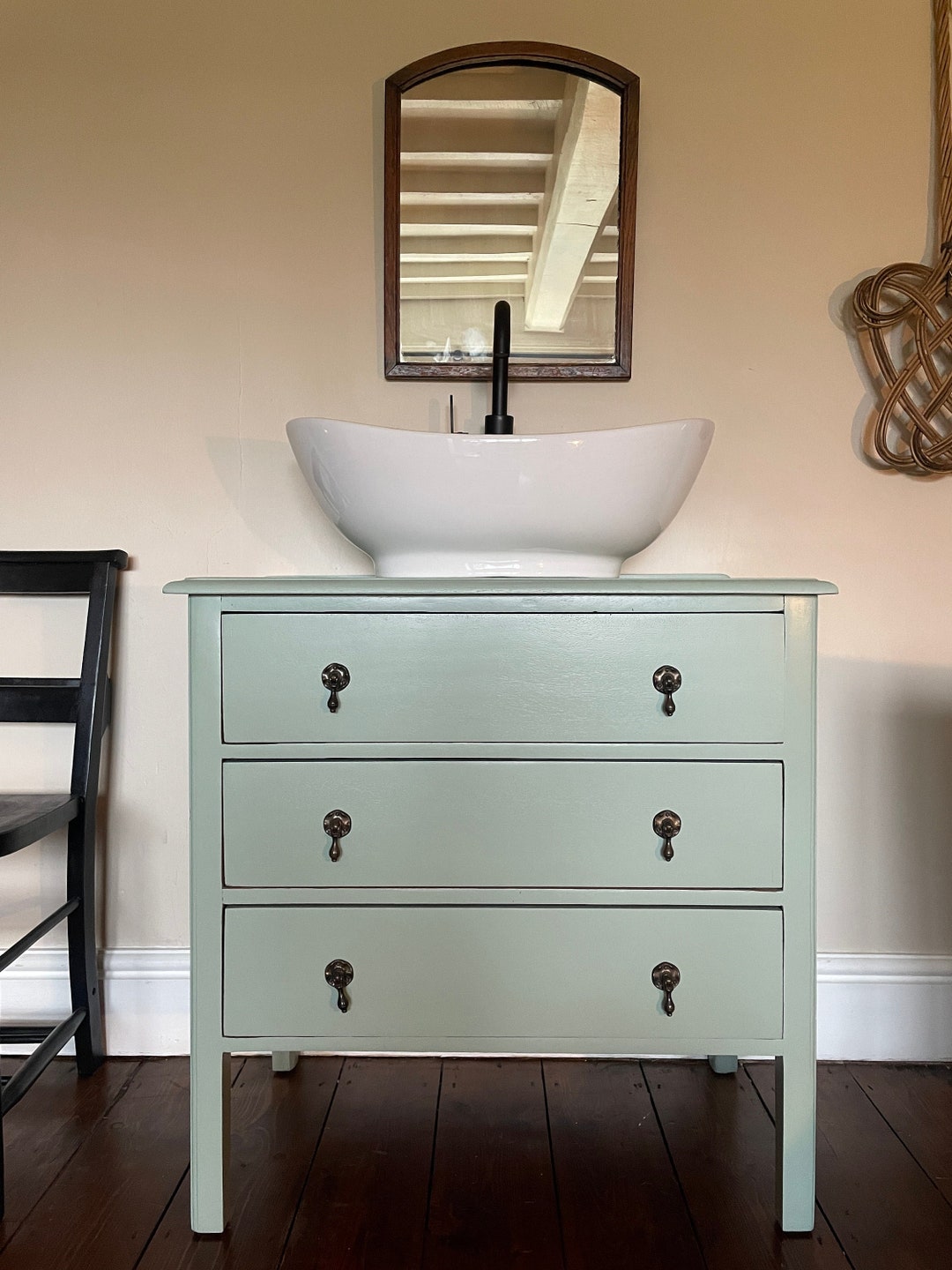 Vintage Sage Green Bathroom Vanity Unit/sink Unit Chest of Etsy UK