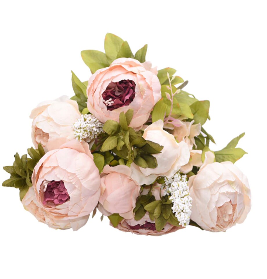 Artificial Peony Bouquet / Silk Peonies Bunch / Fake Flower Arrangement ...