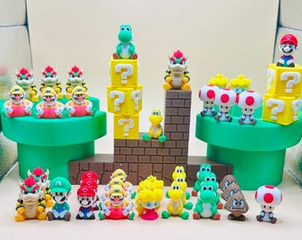 Minifiguras para fiestas temáticas de videojuegos / Personajes inspirados en videojuegos retro / Mini coleccionables adorables / Recuerdos para fiestas de cumpleaños / Adornos para tartas