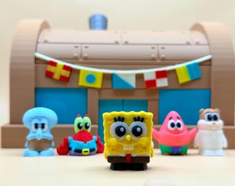 Minifiguras de dibujos animados submarinos / Recuerdos para fiestas oceánicas / Minifiguras de personajes marinos impresas en 3D / Lindos recuerdos de cumpleaños / Decoración de escritorio