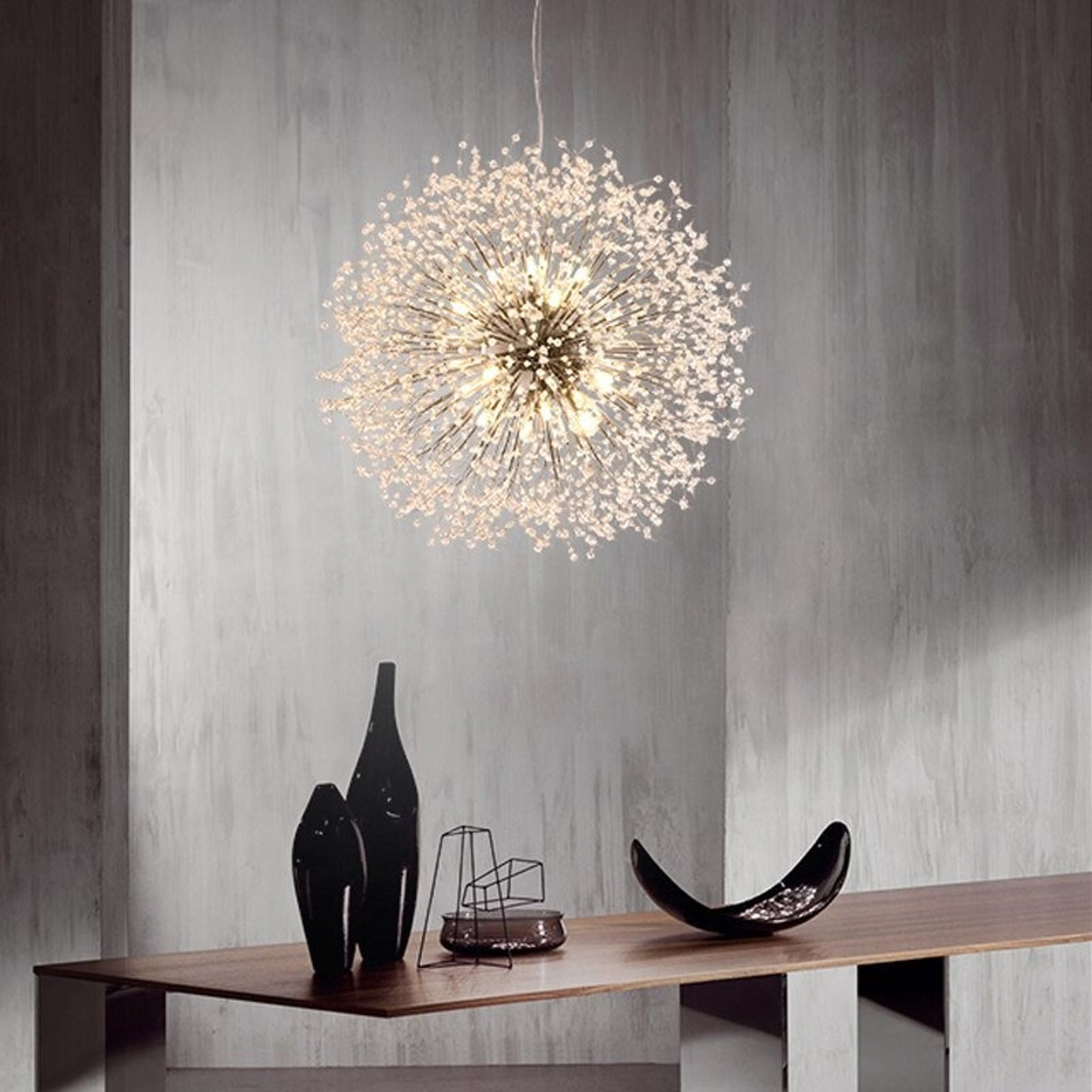String lightsModern Dandelion Pendant Light Kitchen Crystal Etsy