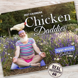 Chicken Daddies Calendar 2027 – Weird Gag Gifts, Funny White Elephant, Secret Santa image 1