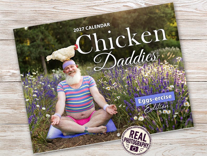 Chicken Daddies Calendar 2027 – Weird Gag Gifts, Funny White Elephant, Secret Santa image 1