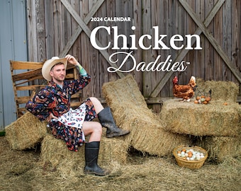 Chicken Daddies Wall Calendar 2024 - Better Hens & Gardens Edition | Funny Gifts | Gag Gifts | Weird Gift | White Elephant Gifts