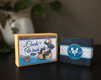 Novelty Soap - "Cock Wash" - Activated Charcoal | Chicken Daddies | Soap Bar | Birthday Gifts | Weird Gifts | Gag Gifts | Funny Gifts