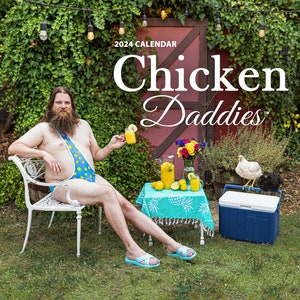 Chicken Daddies Wall Calendar 2024 The Swimsuit Edition Funny Gifts Gag Gifts Birthday Gift Weird Gift White Elephant Gifts image 1