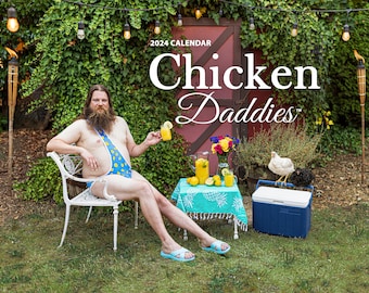 Chicken Daddies Wandkalender 2024 - De Badpakeditie | Grappige cadeaus | Gag-cadeaus | Verjaardagscadeau | Raar cadeau | Witte olifant geschenken