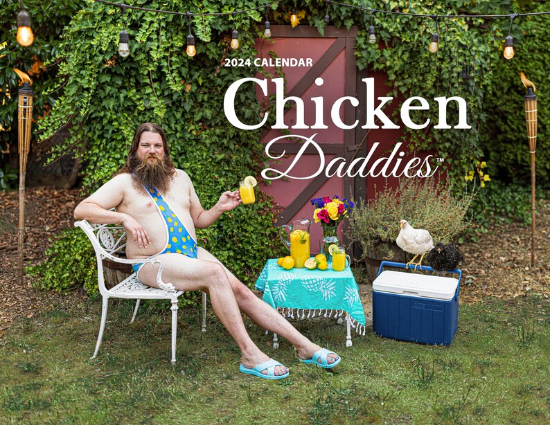 Chicken Daddies Wall Calendar 2024 The Swimsuit Edition Funny Gifts Gag Gifts Birthday Gift Weird Gift White Elephant Gifts image 1