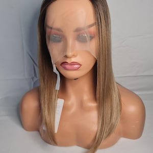 Ombre Blonde Wig Dark Root Straight Hair Blunt Cut Bob Wig Cosplay Hair Party hair wigs | Ombre Blonde Wig