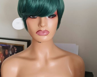 Sexy green ombre pixie wig Green Pixie Cut Wig Install | Makeup + Hair | WOC | The  main image 4