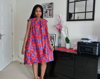 Off the shoulder african ankara print fabric. African dresses