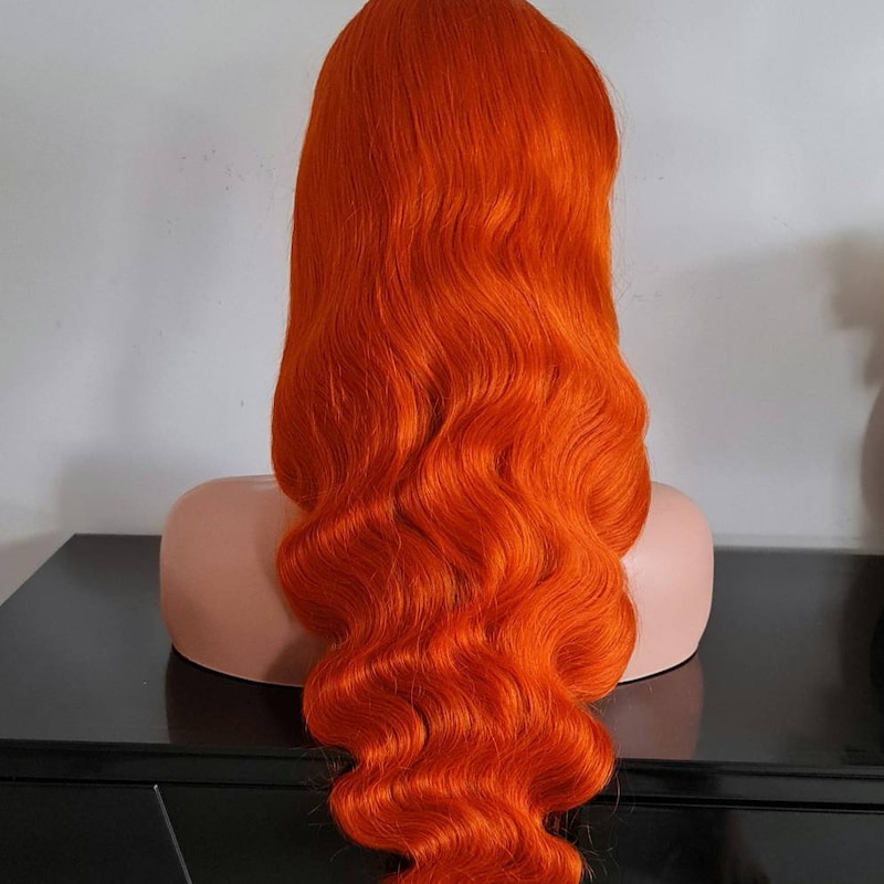 Long Wavy Wig - Orange main image 1