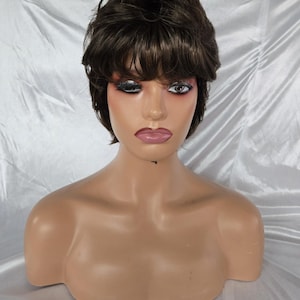 PixieCut Brown Wavy synthetic wig , Brown short wigs for women